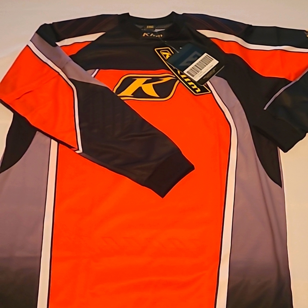 Klim orange and black 2XL snowmobile Racing Revolt Jersey with tags